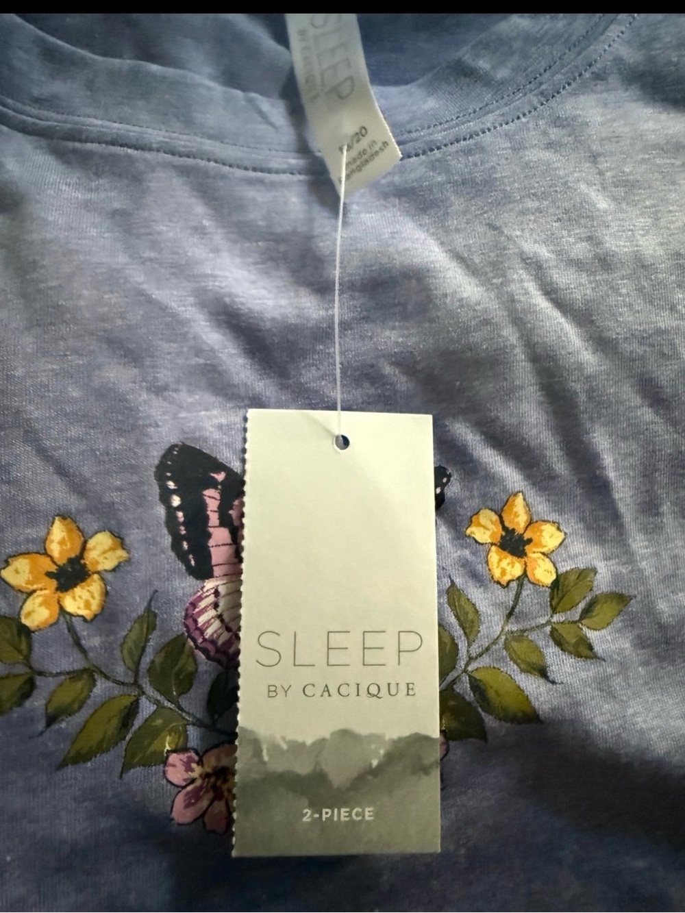 Cacique Lavender Floral Sleep Set with Butterfly Accents
